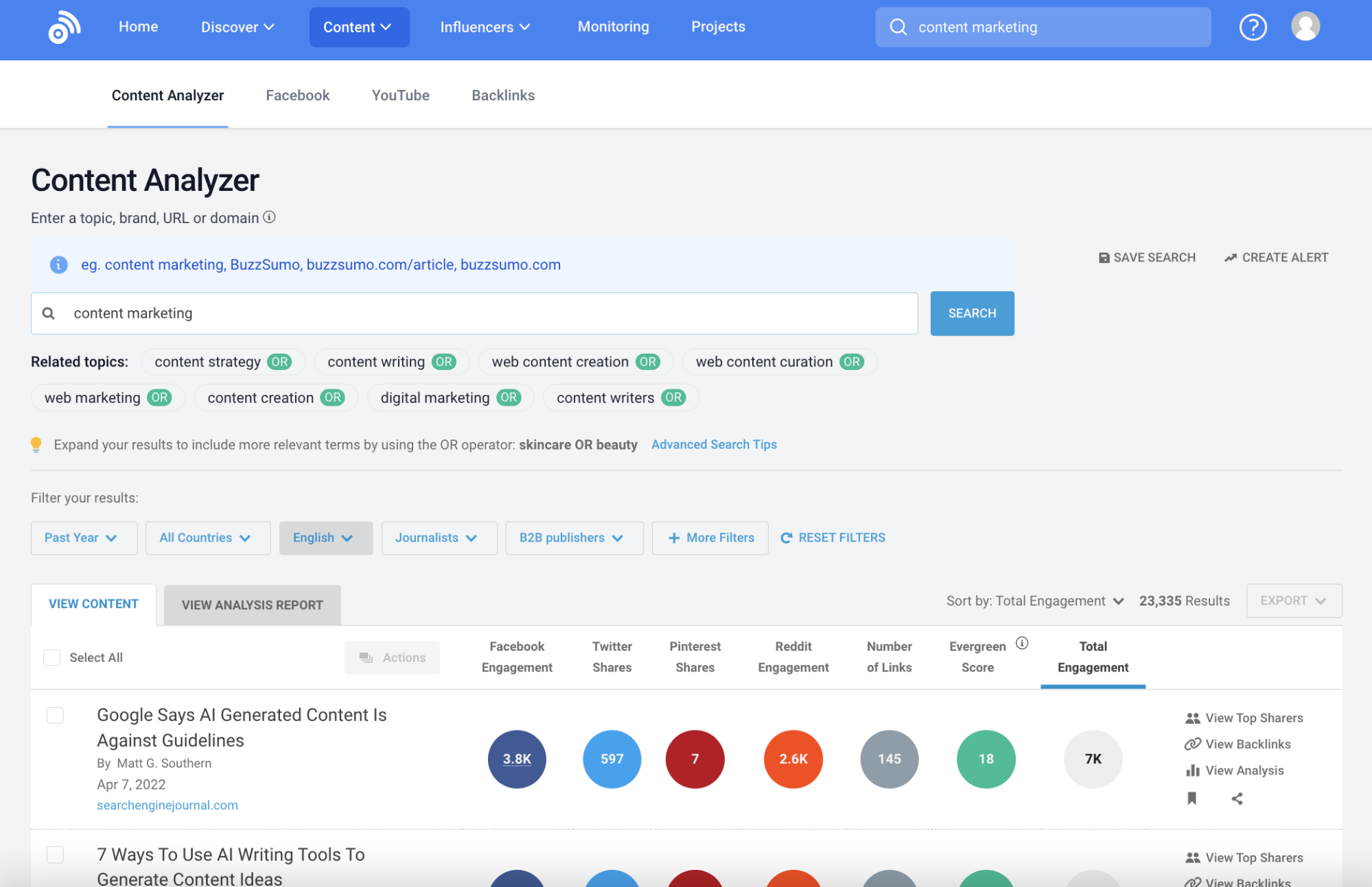 Content analyzer