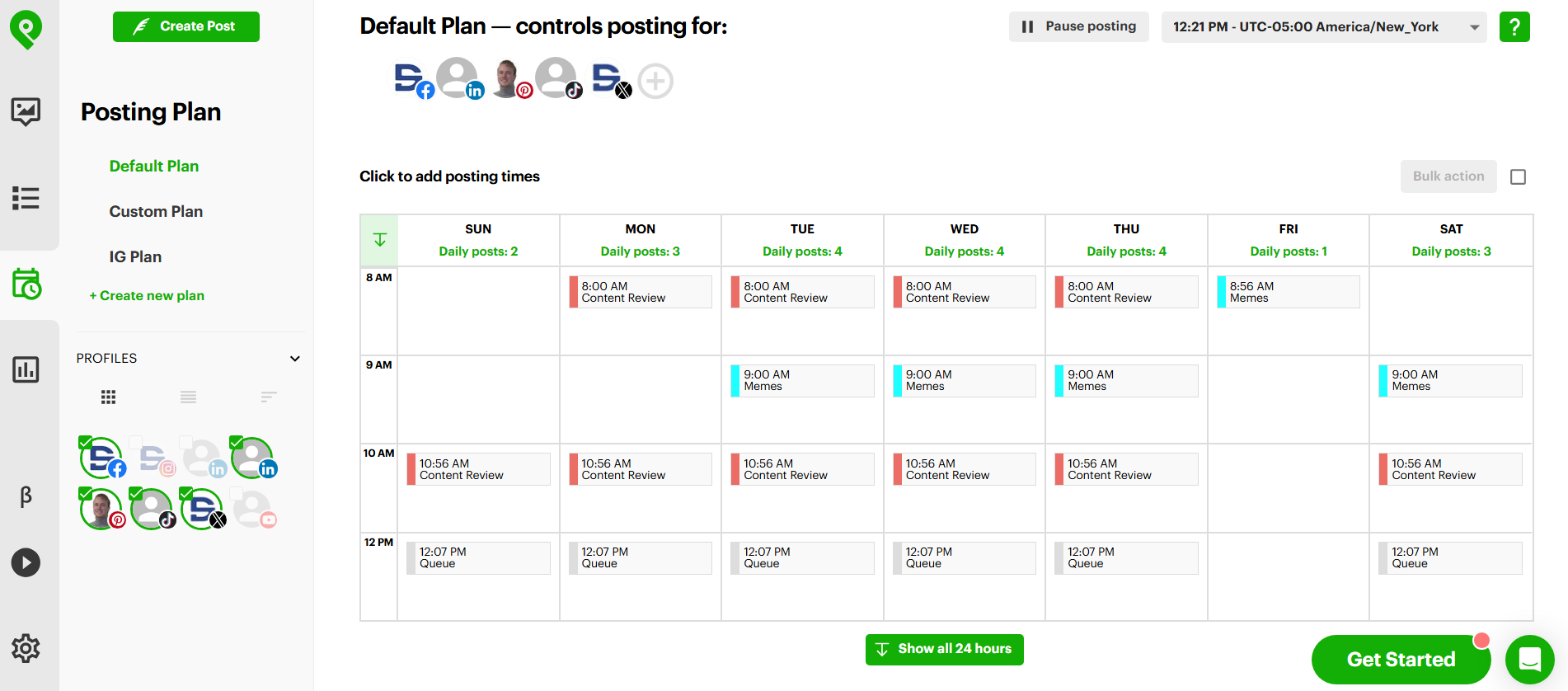 Create and customize your automatic posting plan
