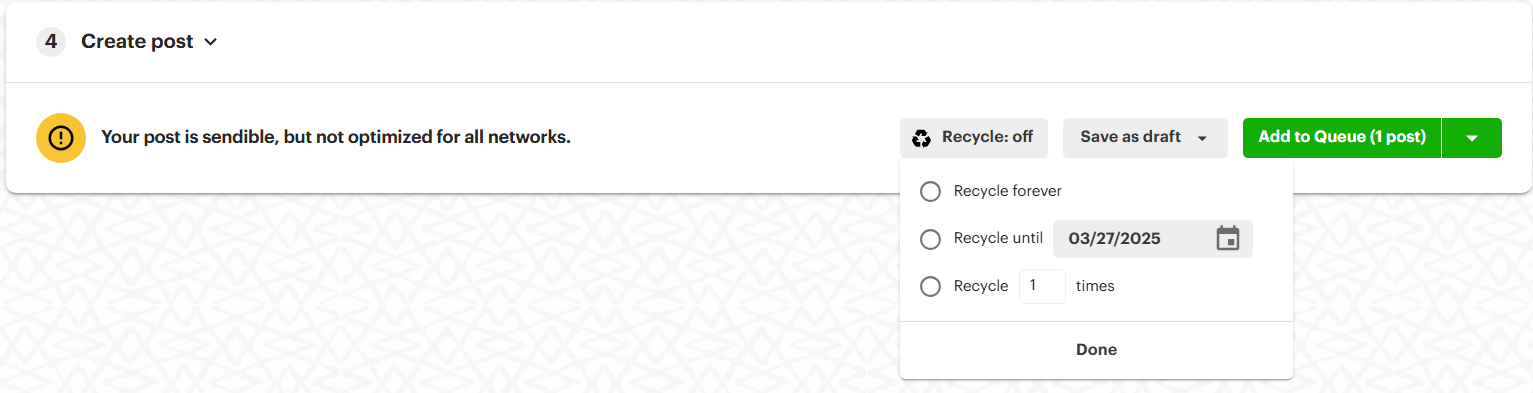 Schedule recurring Instagram posts