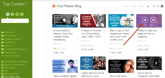 how to use Post Planner for discovering top content