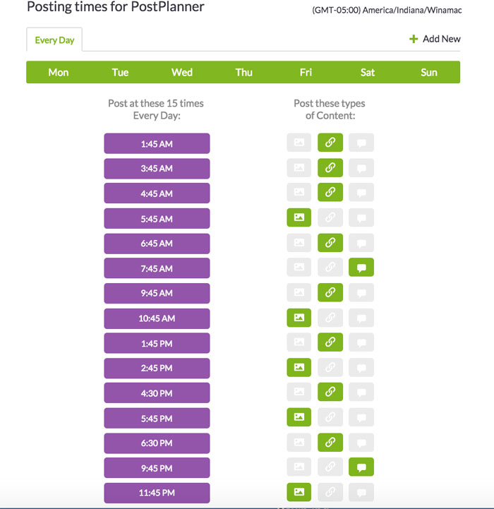 social media schedule