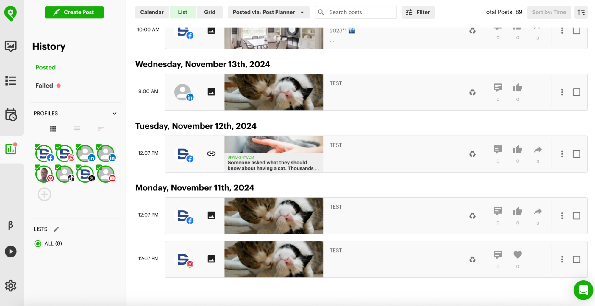 Post Planner Schedule